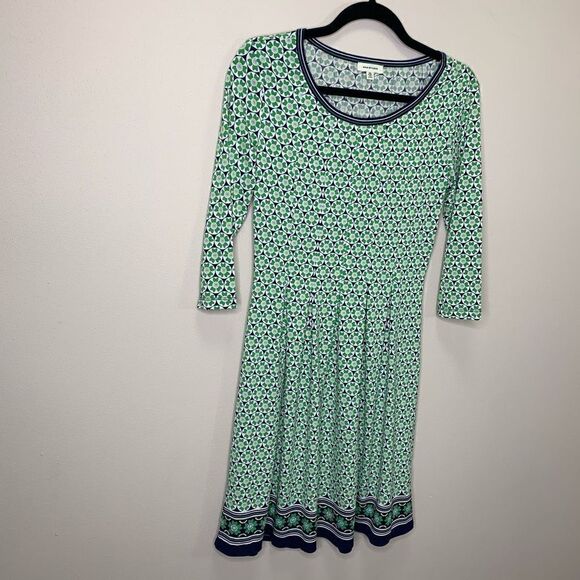 Max Studio Green Navy Fit and Flare Dress with Stretch Size XS (p1) - Picture 7 of 8